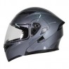 Casco de Moto Abatible Con Lente Interno Gris Brillo DOT