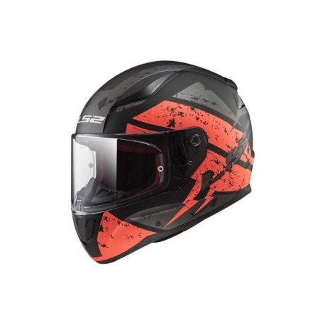 Casco Integral LS2 RAPID DEADBOLT Negro Mate-Naranja FF353