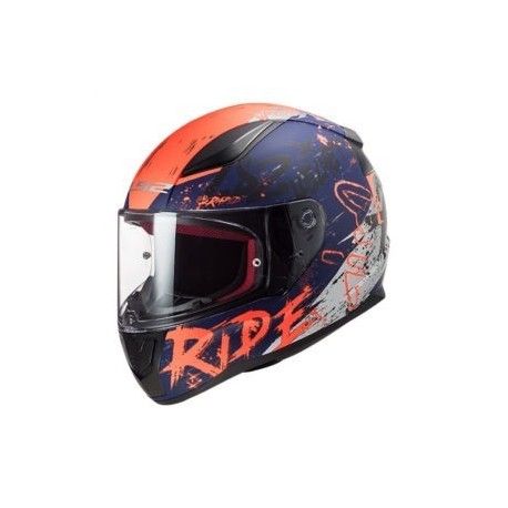 Casco Integral Moto LS2 RAPID NAUGHTY AZL Mate-Naranja FF353