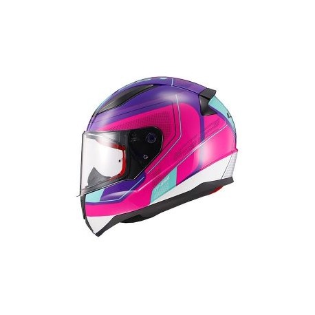 Casco Integral Moto Mujer LS2 RAPID GRAPHIC L ROS/MOR/TURQ/BCO FF353