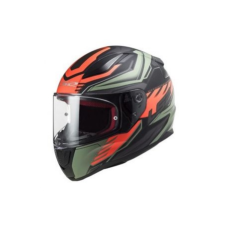 Casco Integral Moto LS2 RAPID GALE NEGRO MATE ROJO VERDE FF353