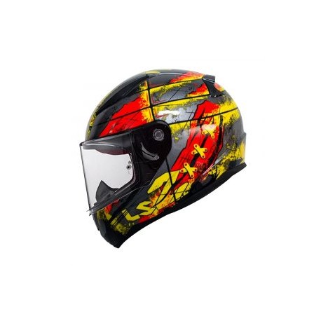 Casco Integral Moto  LS2 RAPID MARBLE NEGRO AMARILLO FF353