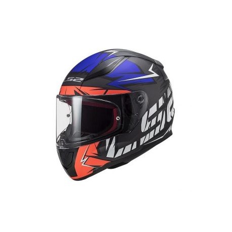 Casco Integral Moto LS2 RAPID CROMO AZUL – NEGRO- NJA FLUO FF353
