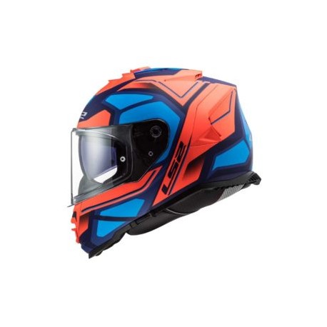 Casco Integral LS2 STORM FASTER Azul Mate-Naranja Fluo FF800