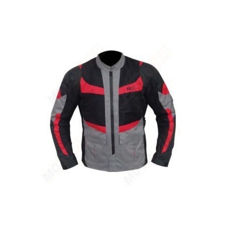 Chamarra Para Moto R7-0907 Negra-Gris-Naranja