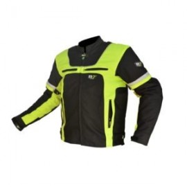 Chamarra Para Motociclista R7-214 Negro – Amarillo Fluorescente
