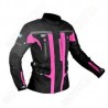Chamarra Para Moto Mujer R7-246 Negra-Rosa