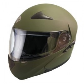 Casco Para Moto Abatible Verde Militar FS-901